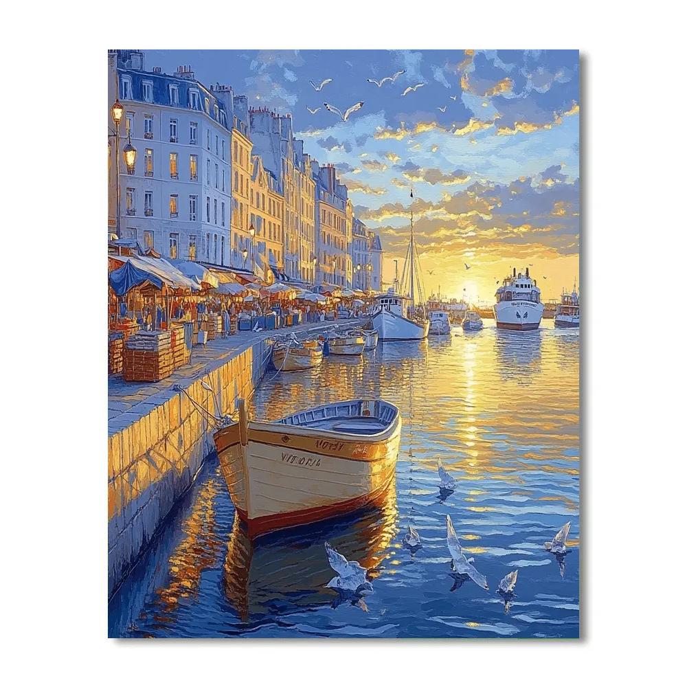 Old Port Morning Light Marseille France Painting by numbers kit