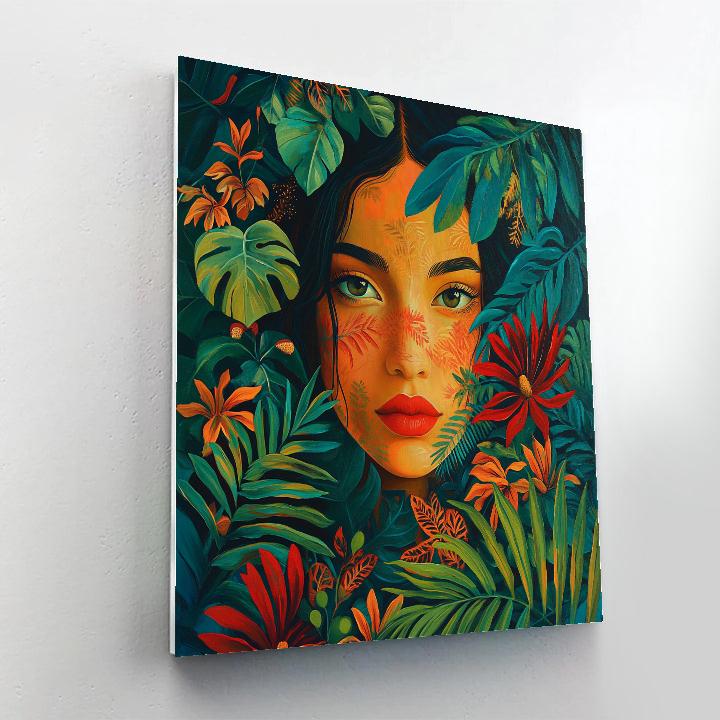 Frida Kahlo Inspired Self Reflection Garden paint by numbers