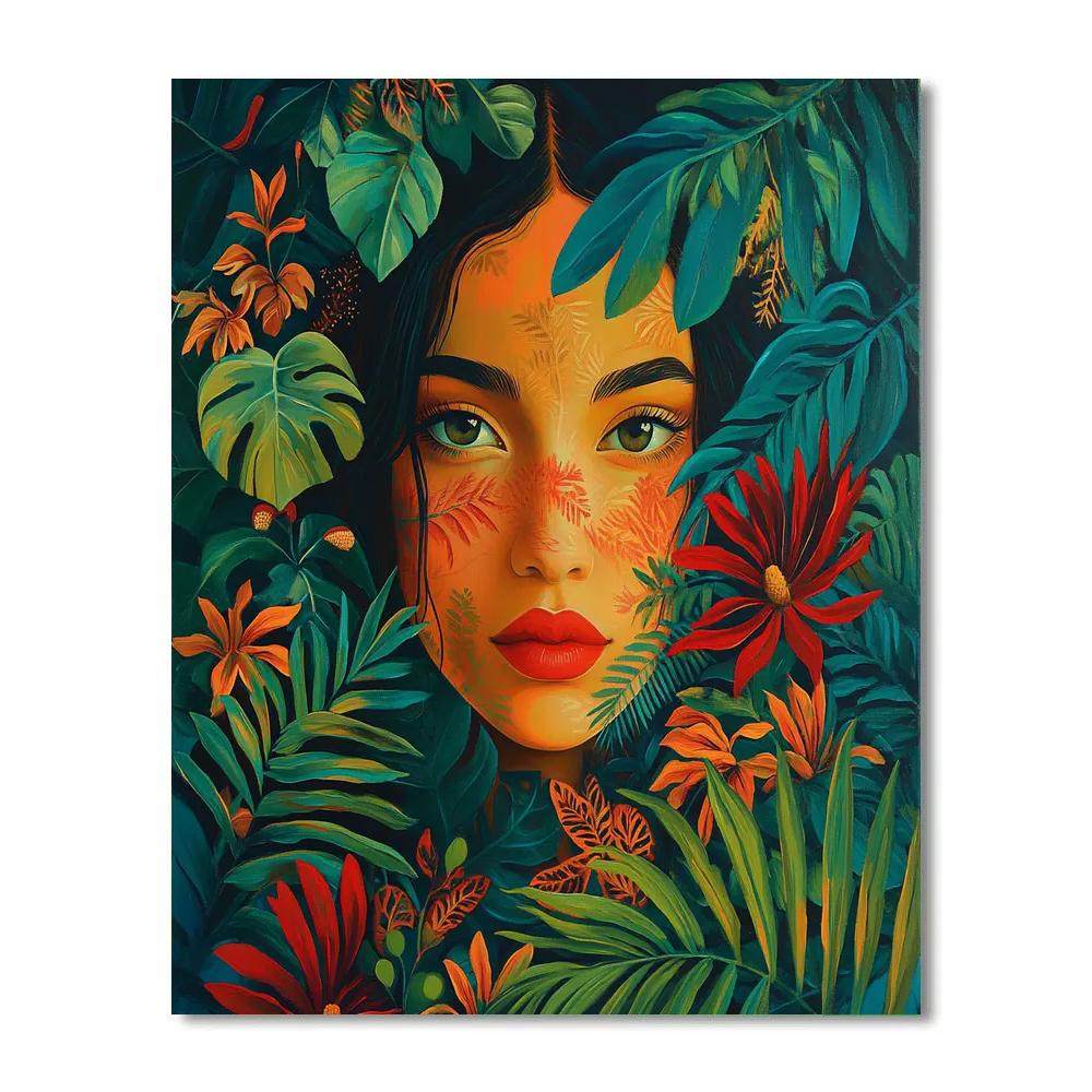 Frida Kahlo Inspired Self Reflection Garden paint by numbers