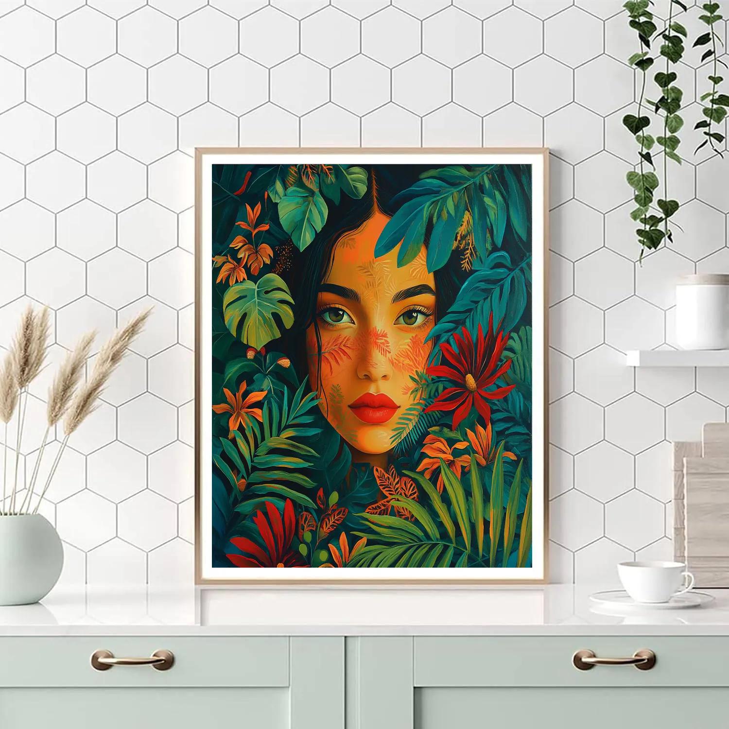 Frida Kahlo Inspired Self Reflection Garden paint by numbers