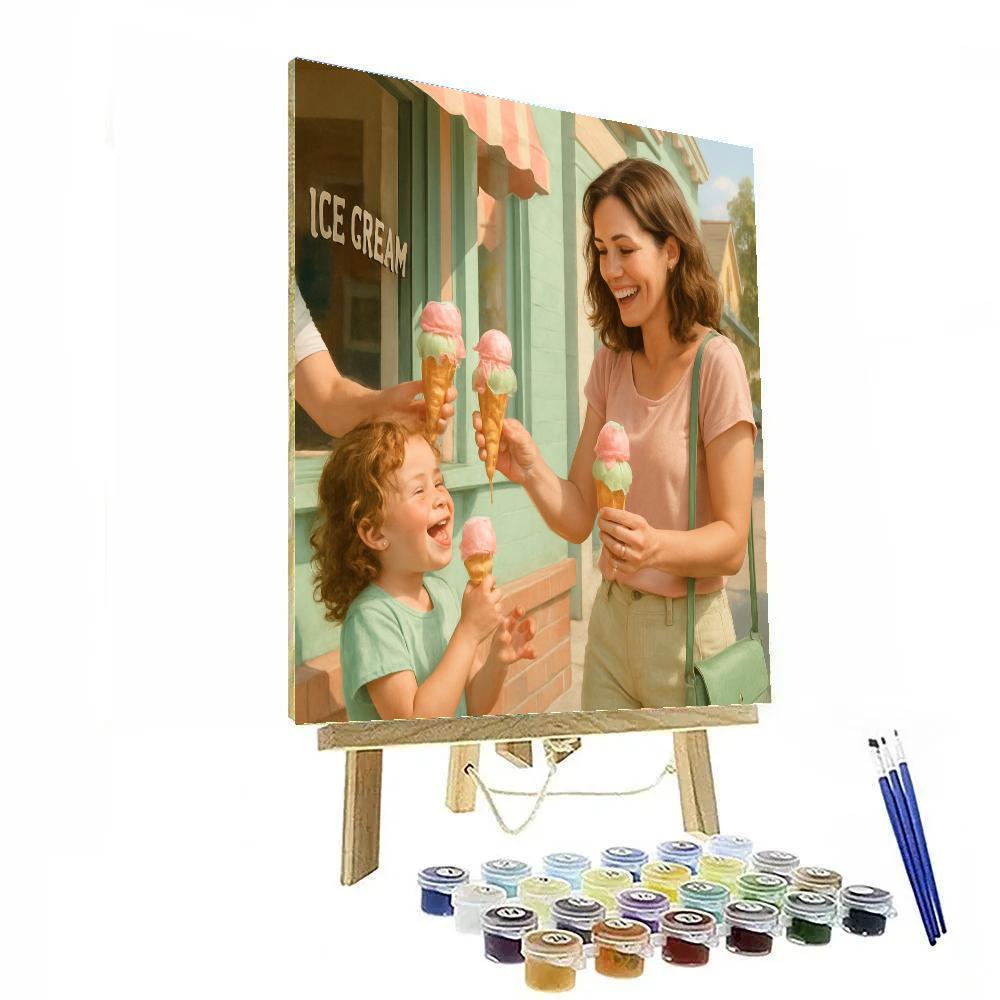 Afternoon Ice Cream Treat paint by color