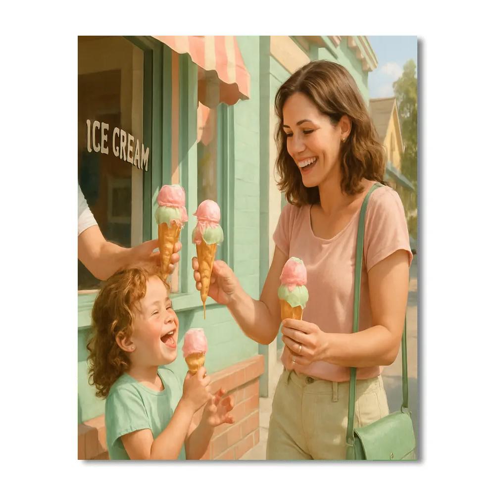 Afternoon Ice Cream Treat paint by color