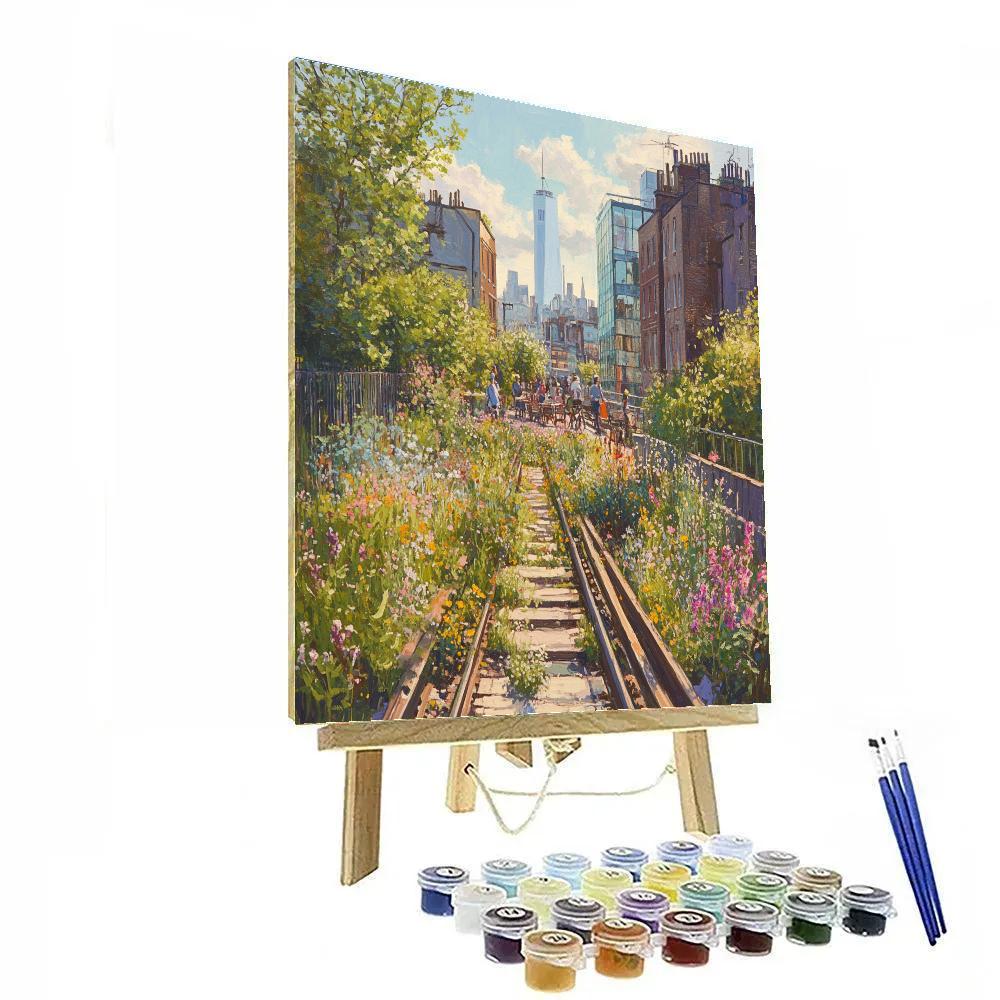 High Line Elevated Park Summer Stroll New York United States Numbered painting kits
