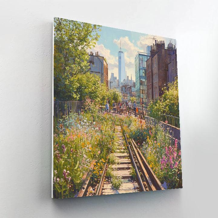 High Line Elevated Park Summer Stroll New York United States Numbered painting kits