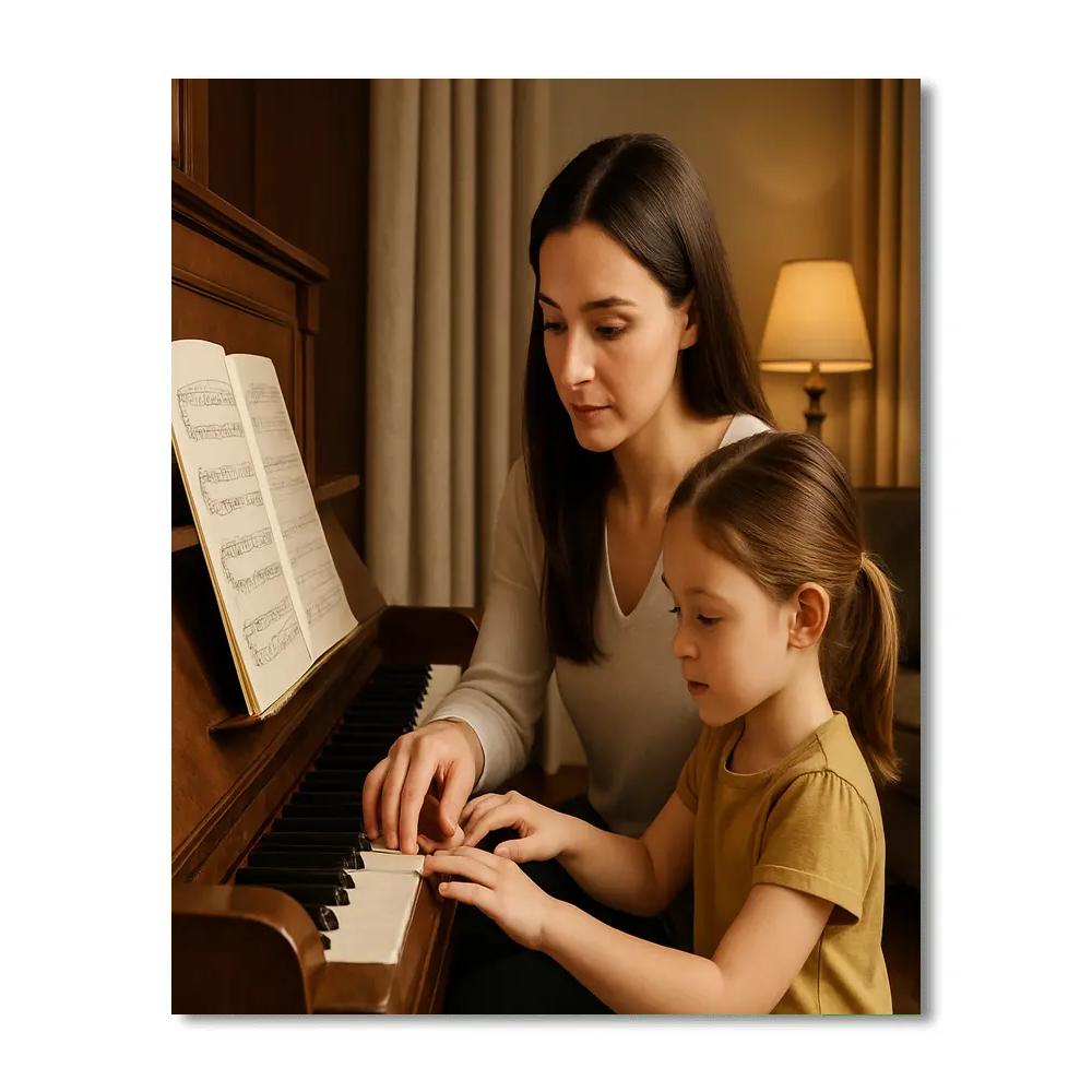 Evening Piano Lesson Painting by numbers kit