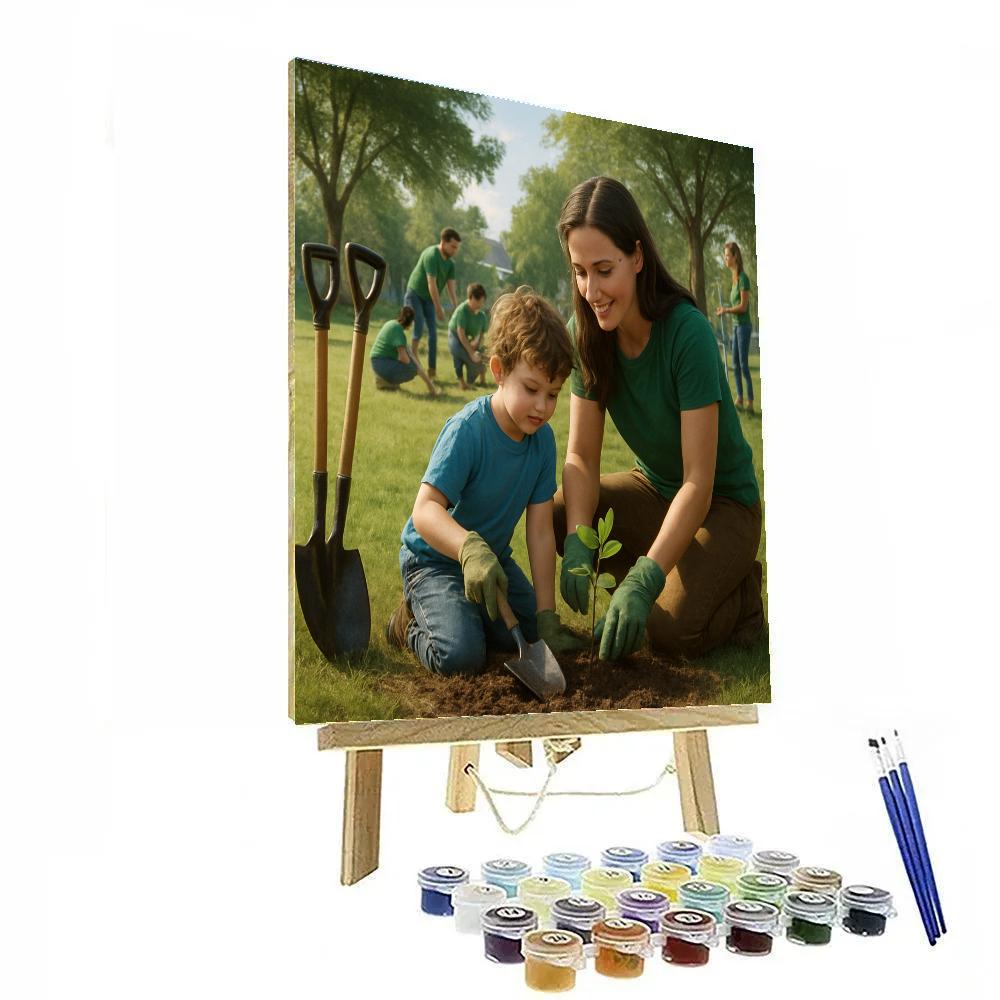 Neighborhood Tree Planting paint by color