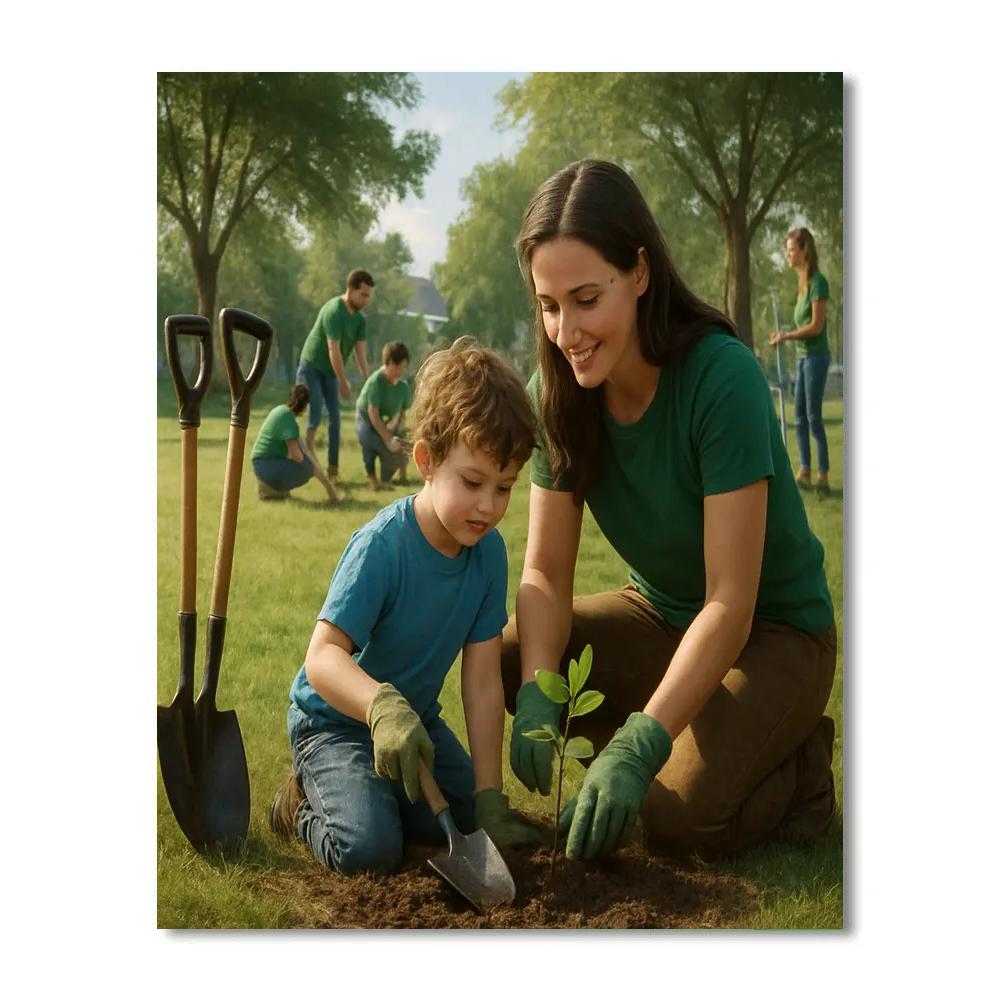 Neighborhood Tree Planting paint by color