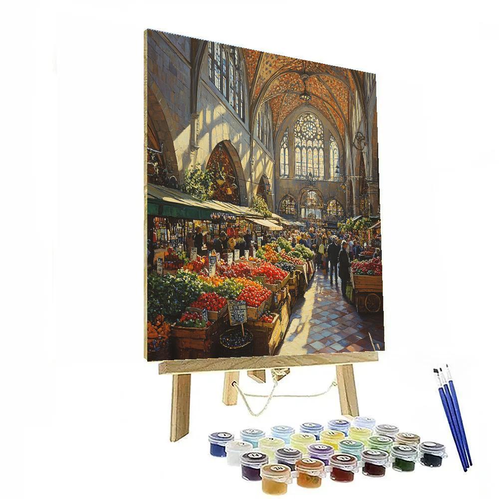 Central Market Hall Interior Budapest Hungary paint by numbers