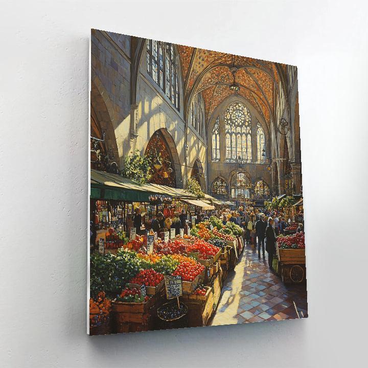 Central Market Hall Interior Budapest Hungary paint by numbers