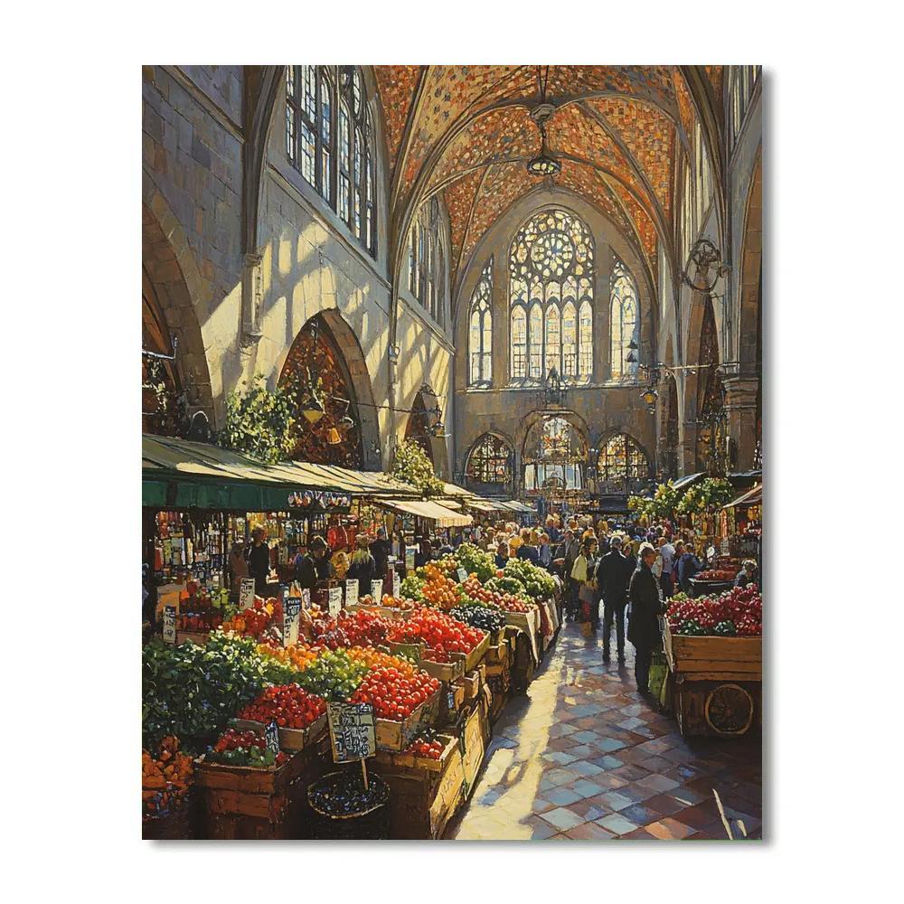 Central Market Hall Interior Budapest Hungary paint by numbers