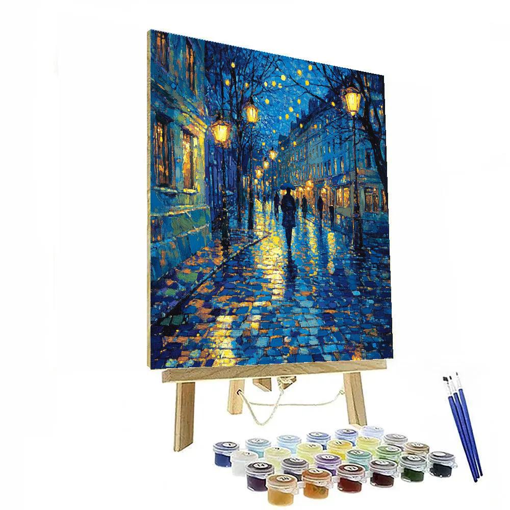 Seurat Inspired Pointillist Citylights paint by numbers