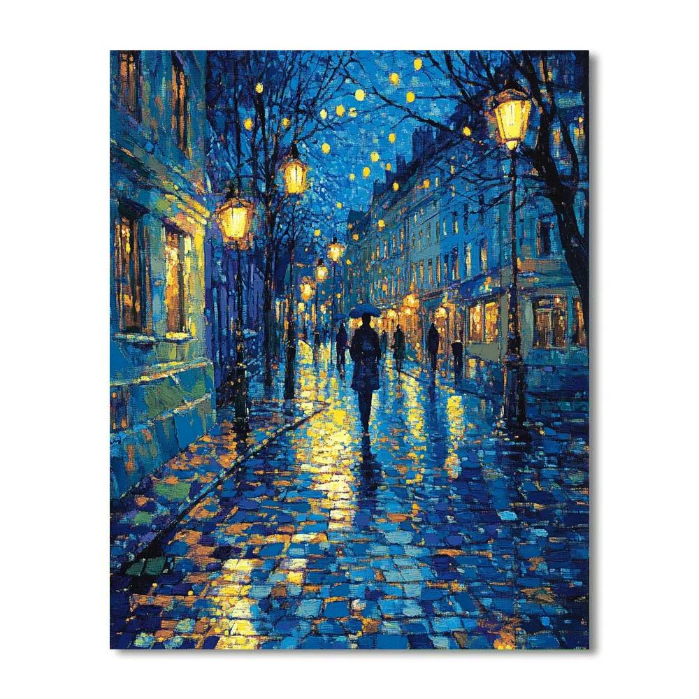 Seurat Inspired Pointillist Citylights paint by numbers