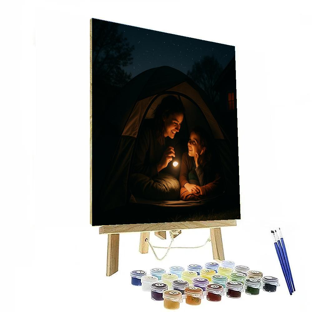 Backyard Tent Campout Paint by numbers art