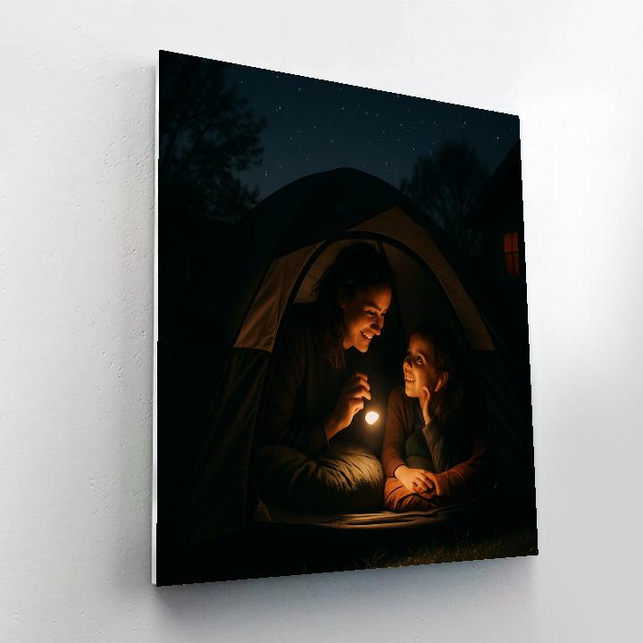 Backyard Tent Campout Paint by numbers art