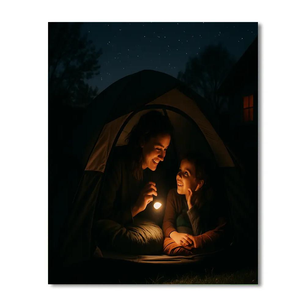 Backyard Tent Campout Paint by numbers art