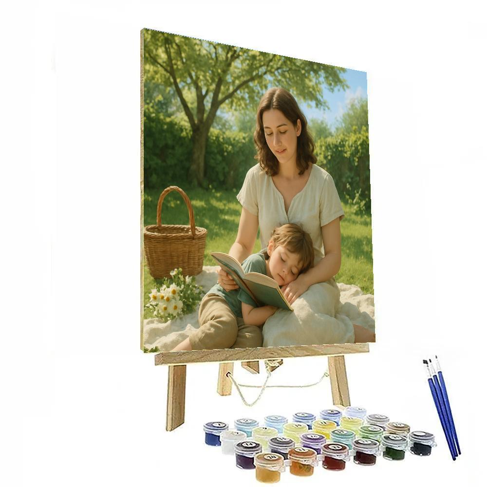 Midday Reading In Garden paint by numbers