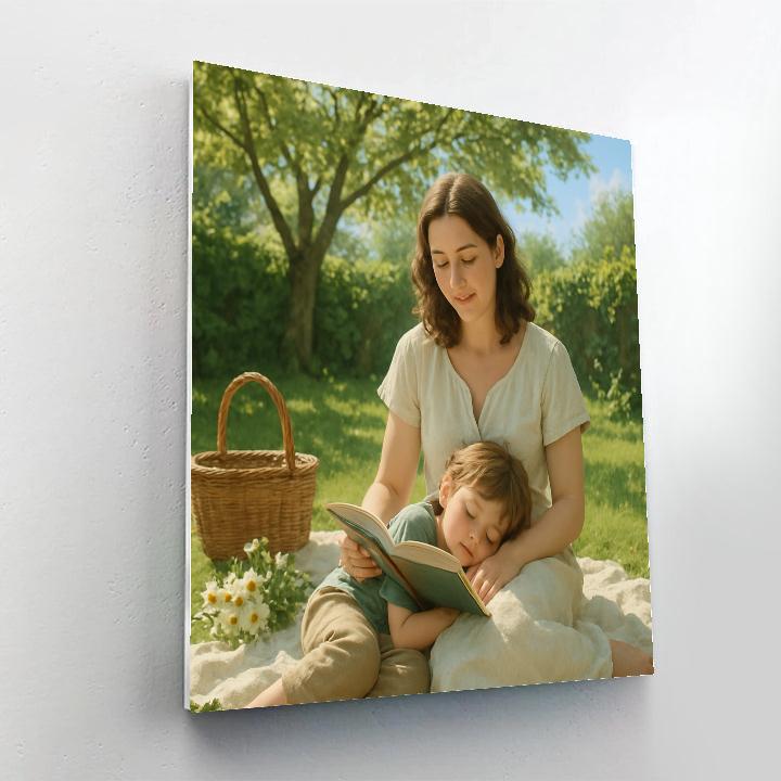 Midday Reading In Garden paint by numbers