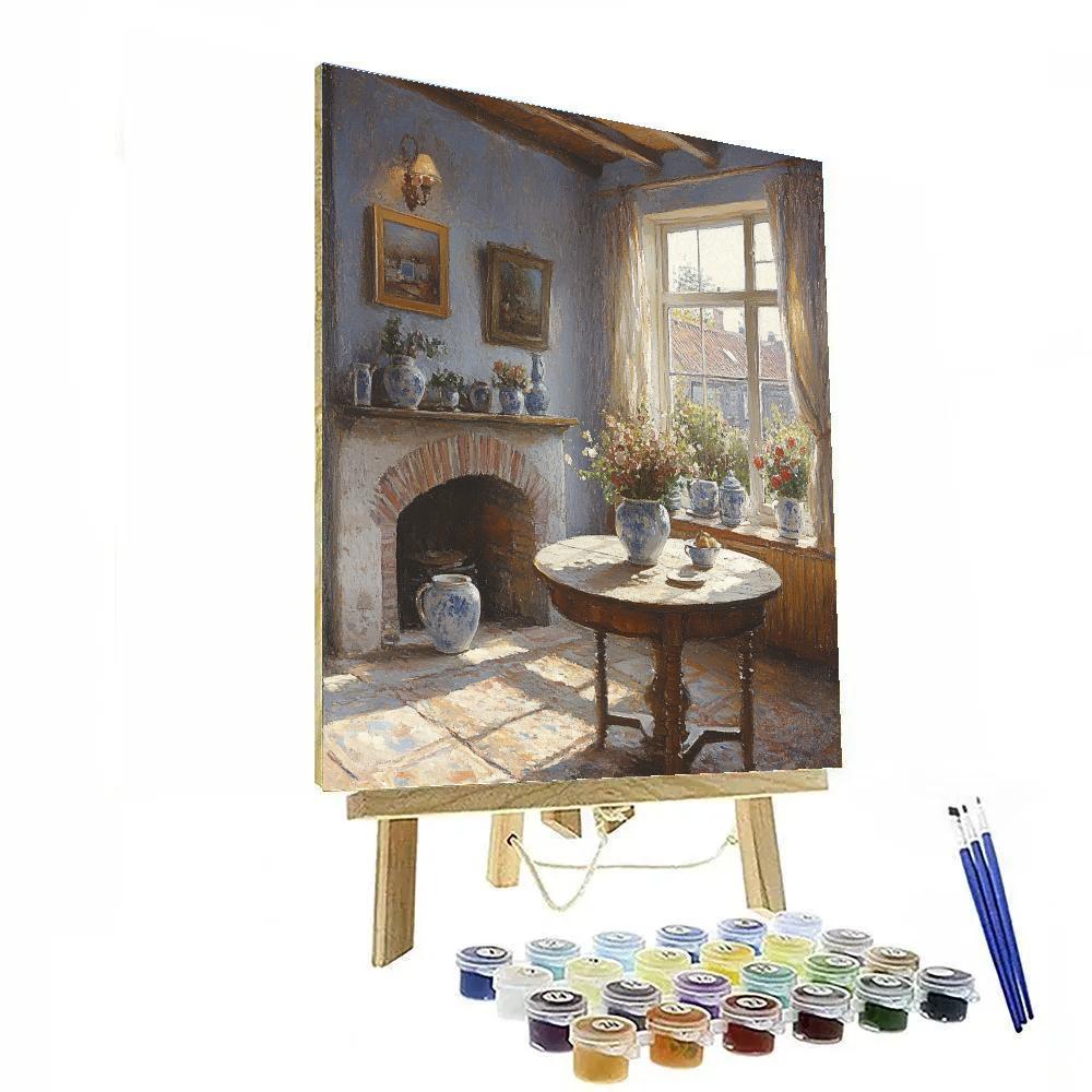 Vermeer Inspired Quiet Cafe Interior paint by color