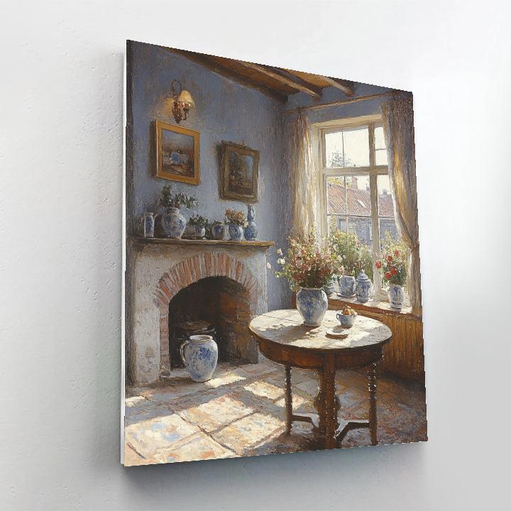 Vermeer Inspired Quiet Cafe Interior paint by color