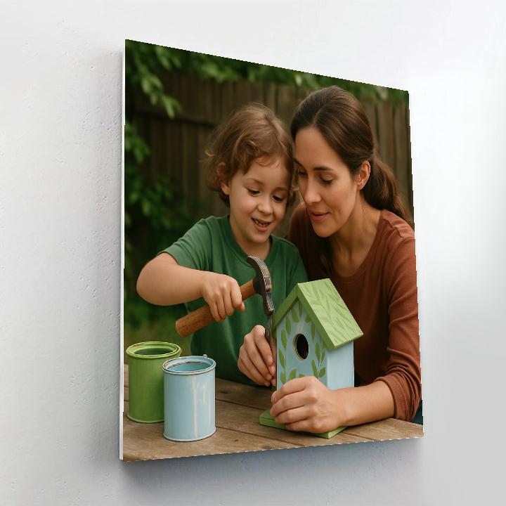 Backyard Birdhouse Build DIY paint by numbers