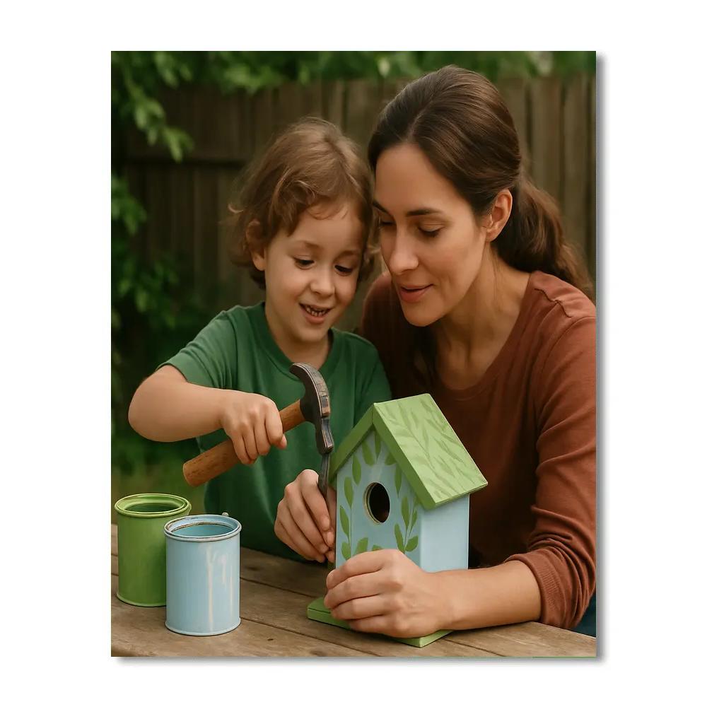 Backyard Birdhouse Build DIY paint by numbers