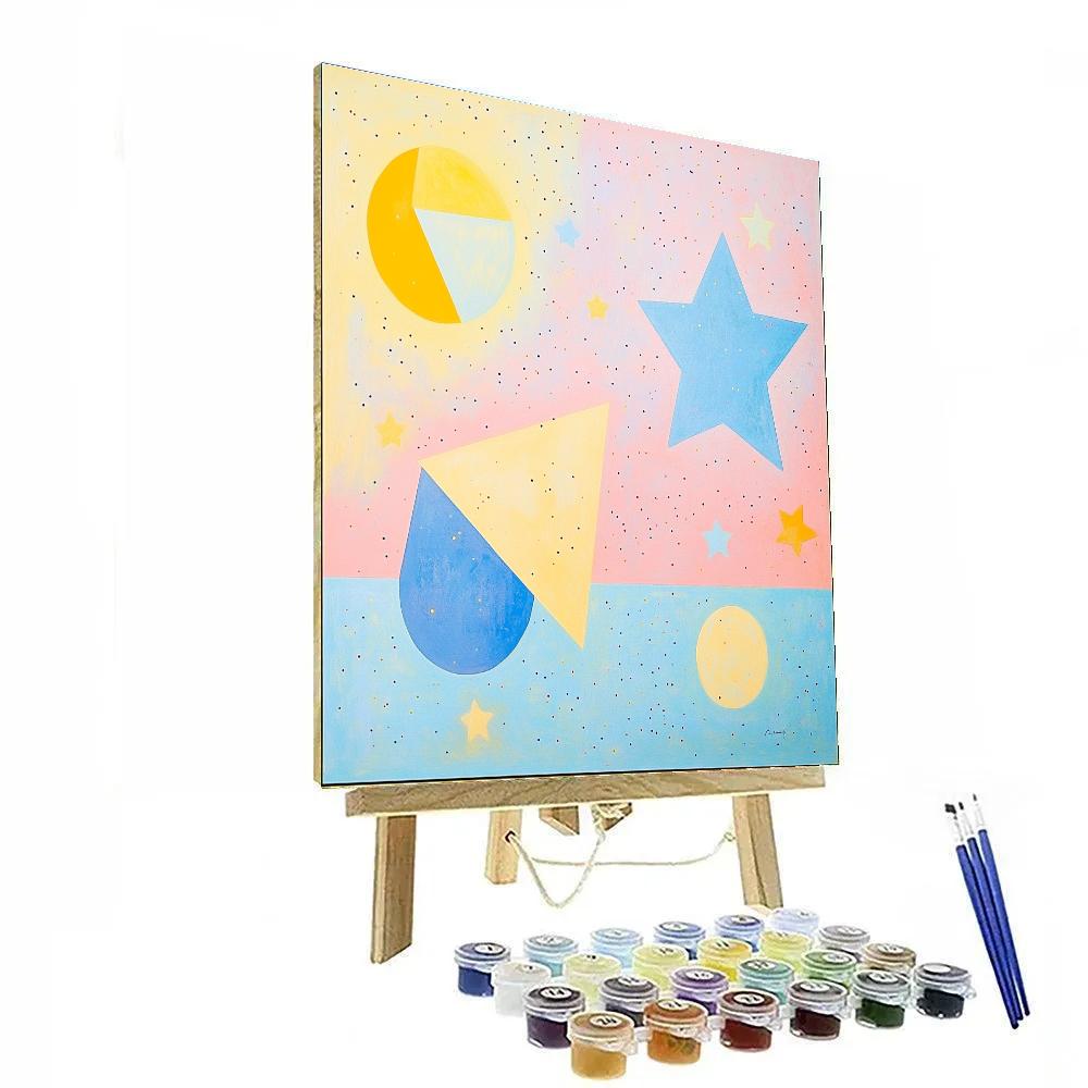 Miro Inspired Whimsical Circus Number painting