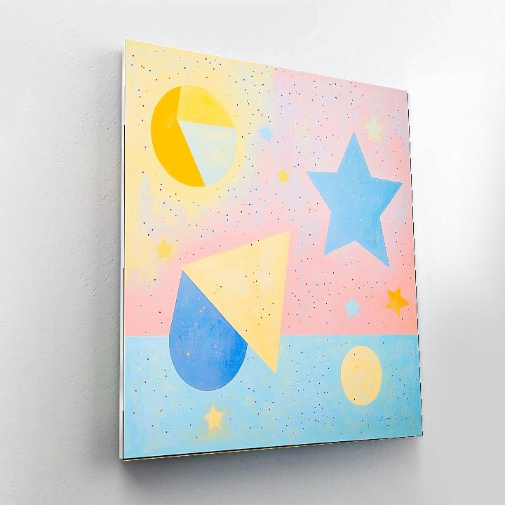 Miro Inspired Whimsical Circus Number painting
