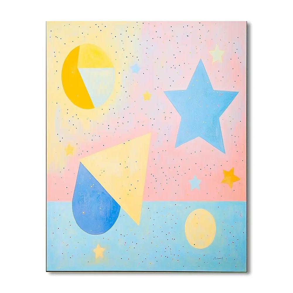 Miro Inspired Whimsical Circus Number painting