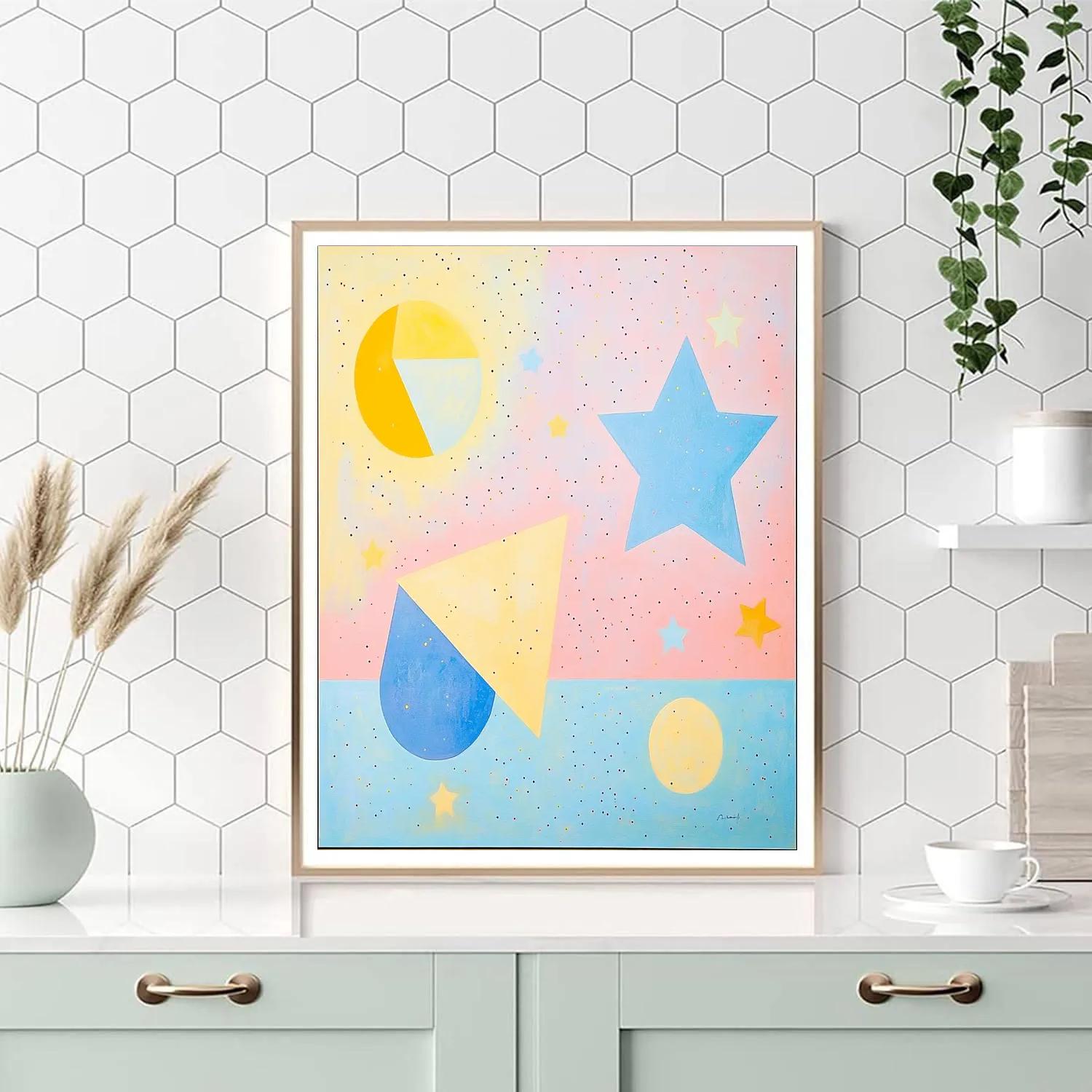 Miro Inspired Whimsical Circus Number painting