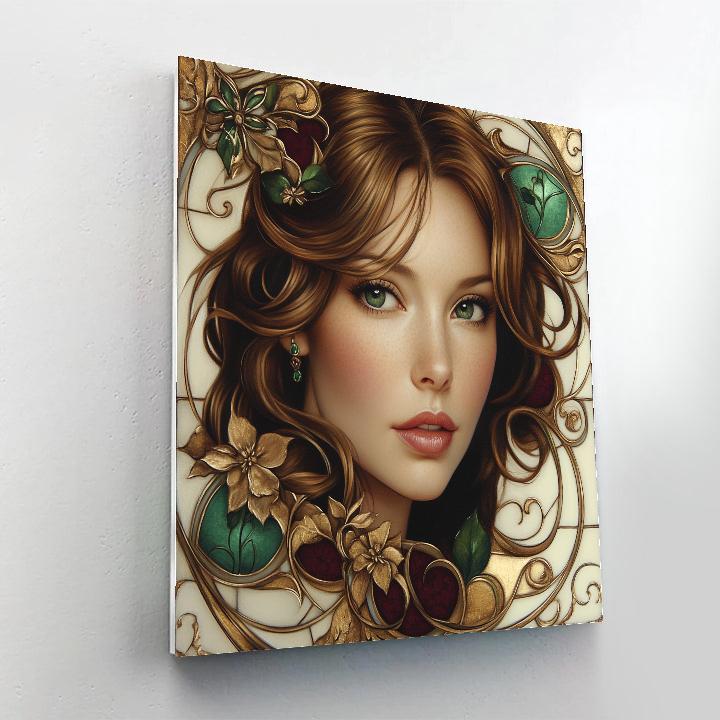 Klimt Inspired Floral Portrait Number painting