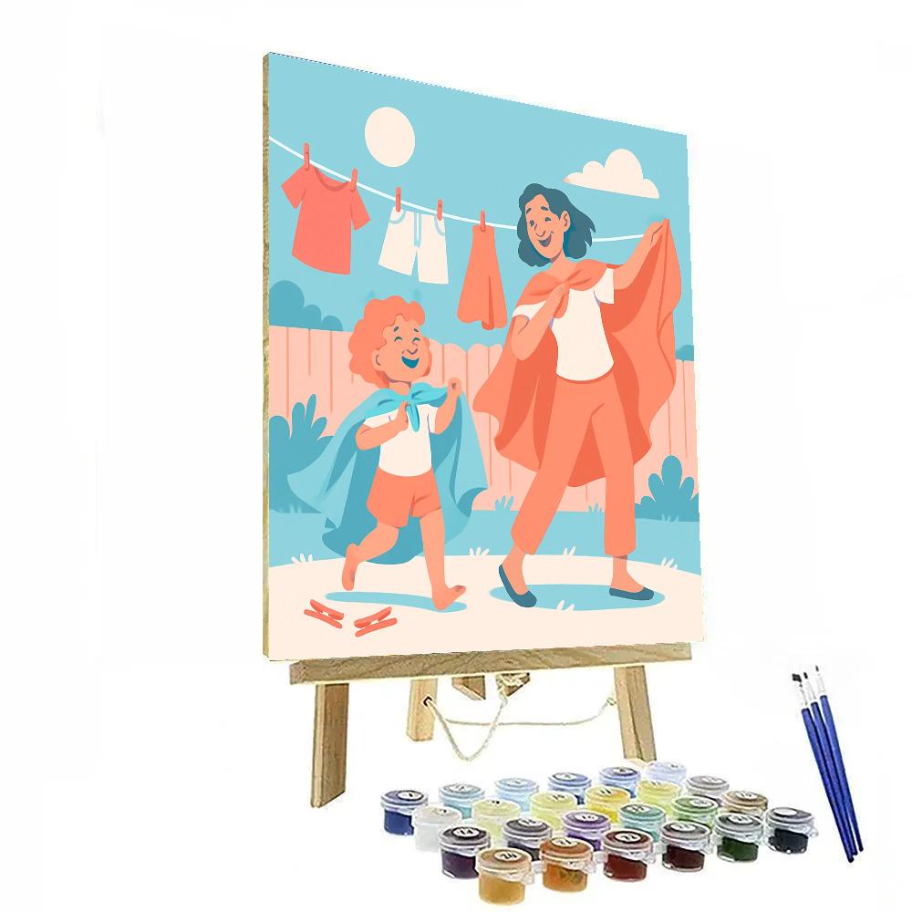 Clothesline Fashion Show Painting by numbers kit