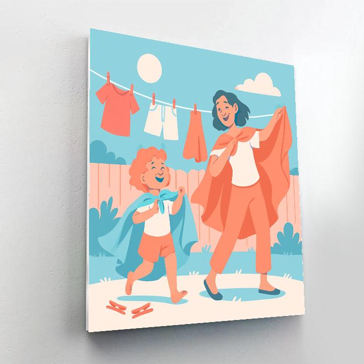 Clothesline Fashion Show Painting by numbers kit