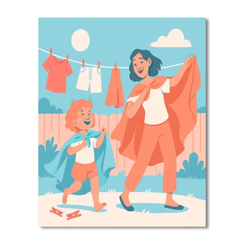 Clothesline Fashion Show Painting by numbers kit