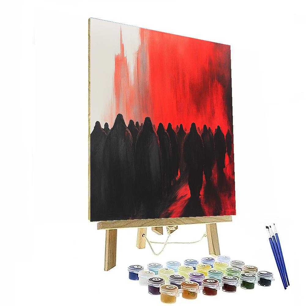 Goya Inspired Dramatic Procession paint by color