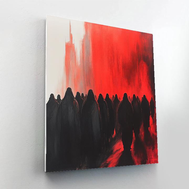 Goya Inspired Dramatic Procession paint by color