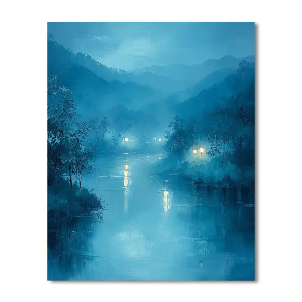 Whistler Inspired Nocturne By The River painting number kit
