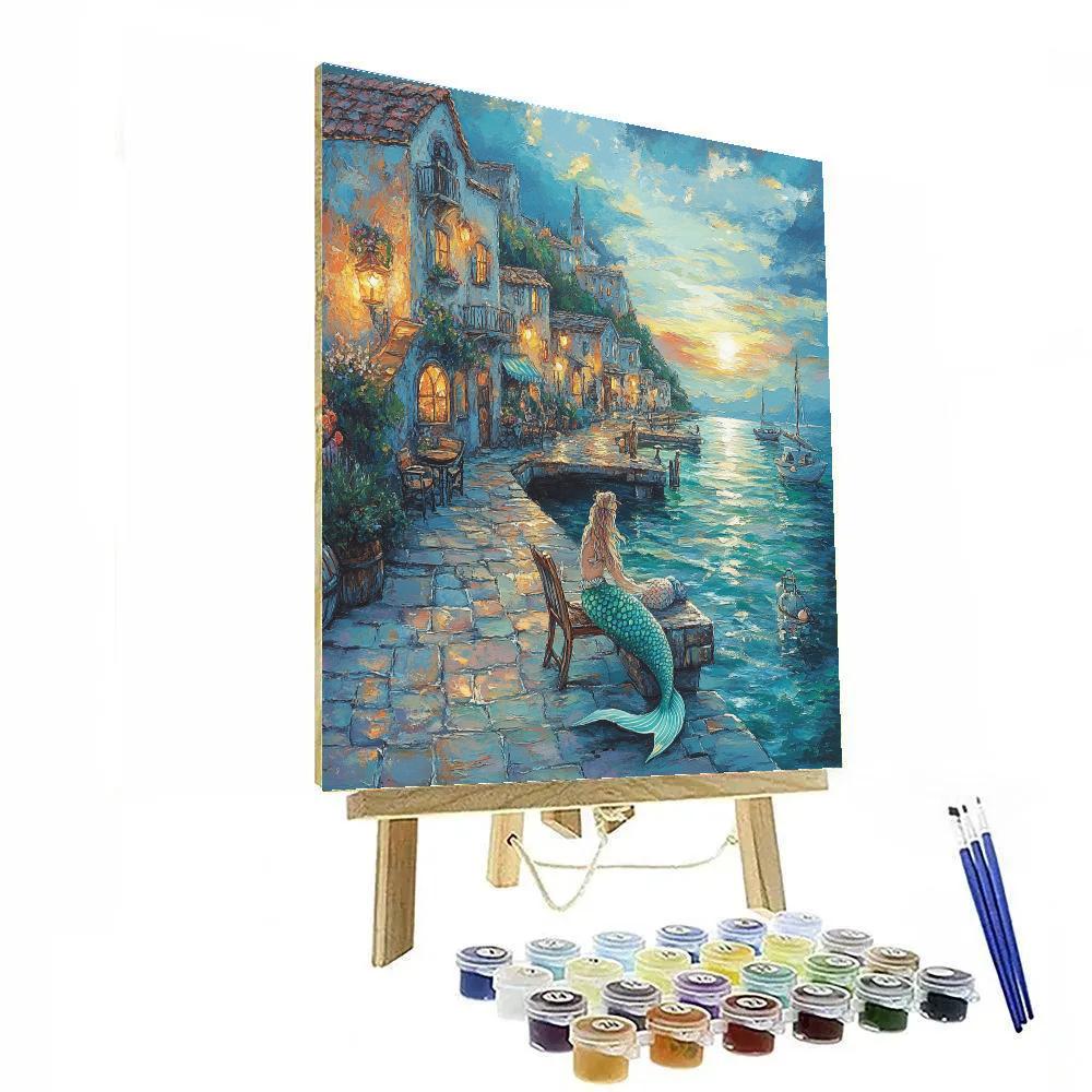 Magical Realism Inspired Mermaid Harbor Numbered painting kits