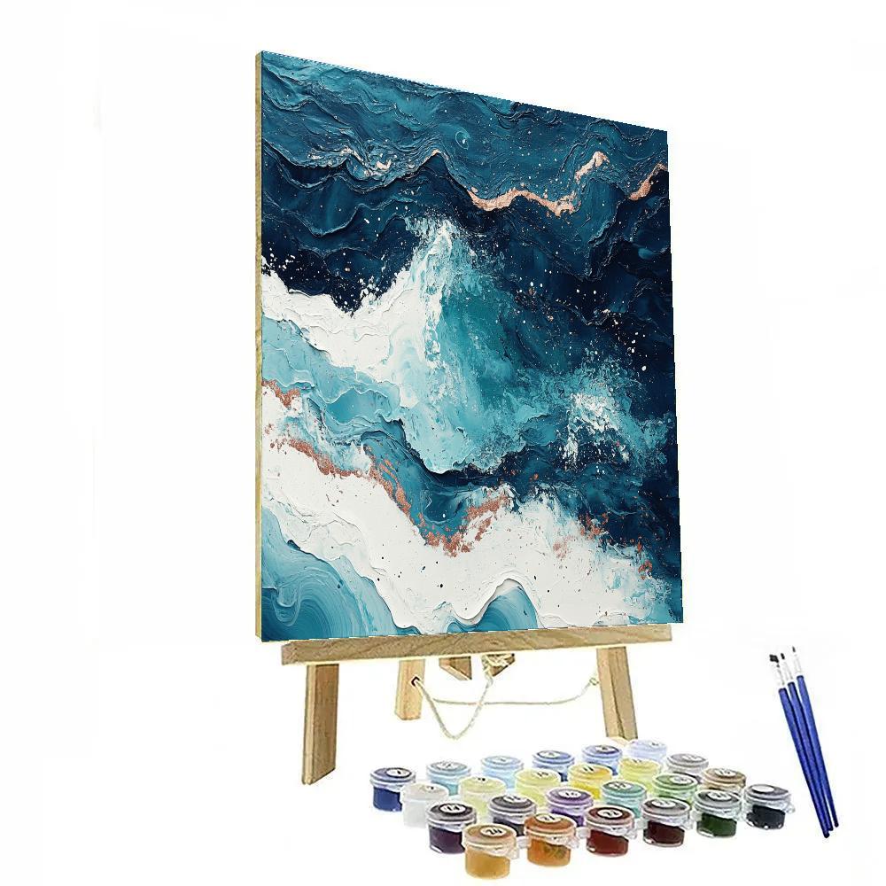 Pollock Inspired Ocean Currents painting number kit