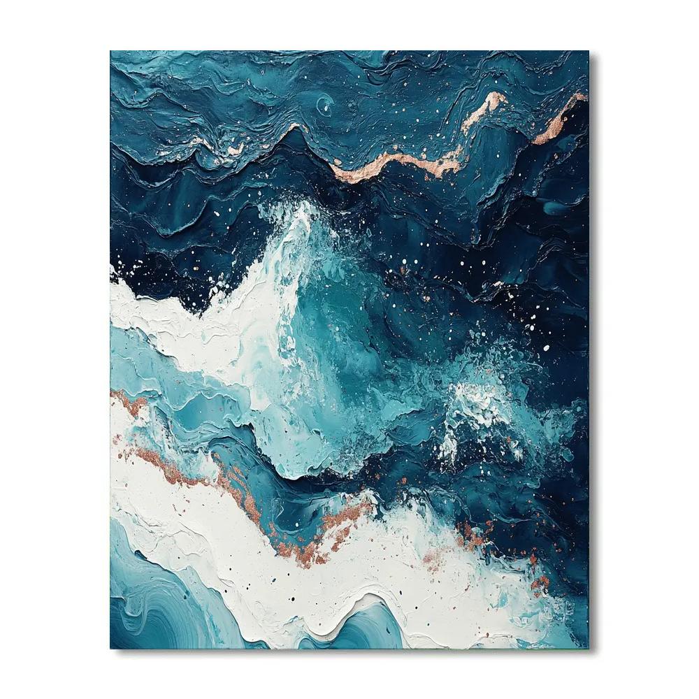 Pollock Inspired Ocean Currents painting number kit