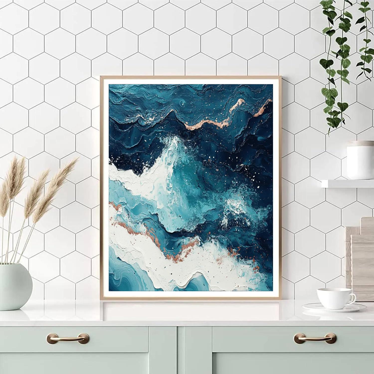 Pollock Inspired Ocean Currents painting number kit
