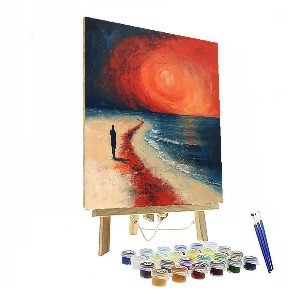 Munch Inspired Lonely Beach paint by numbers