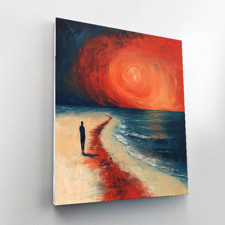 Munch Inspired Lonely Beach paint by numbers