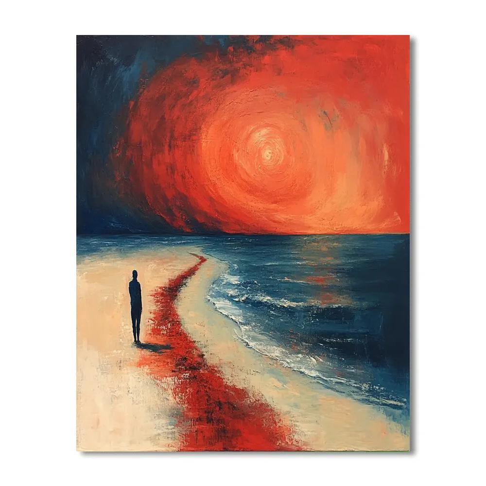 Munch Inspired Lonely Beach paint by numbers