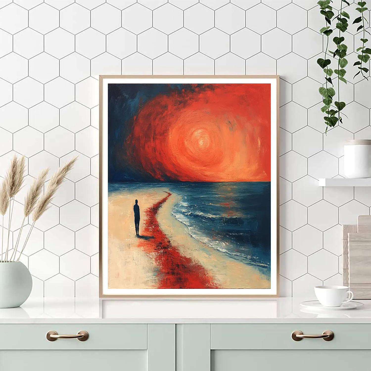 Munch Inspired Lonely Beach paint by numbers