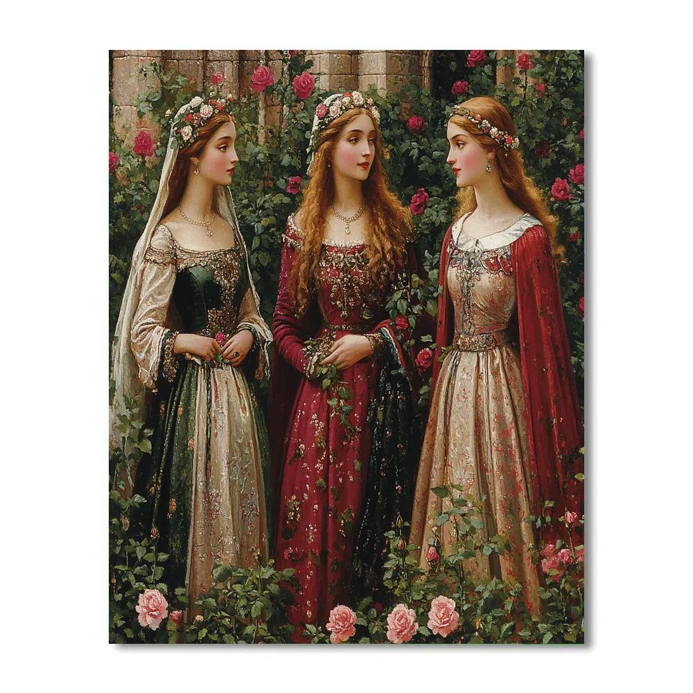 Dante Gabriel Rossetti Inspired Lovers In A Garden Numbered painting kits