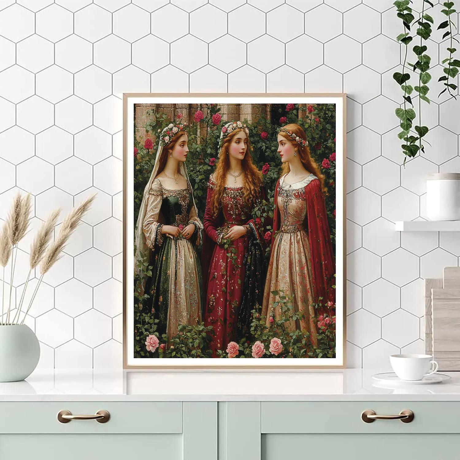 Dante Gabriel Rossetti Inspired Lovers In A Garden Numbered painting kits