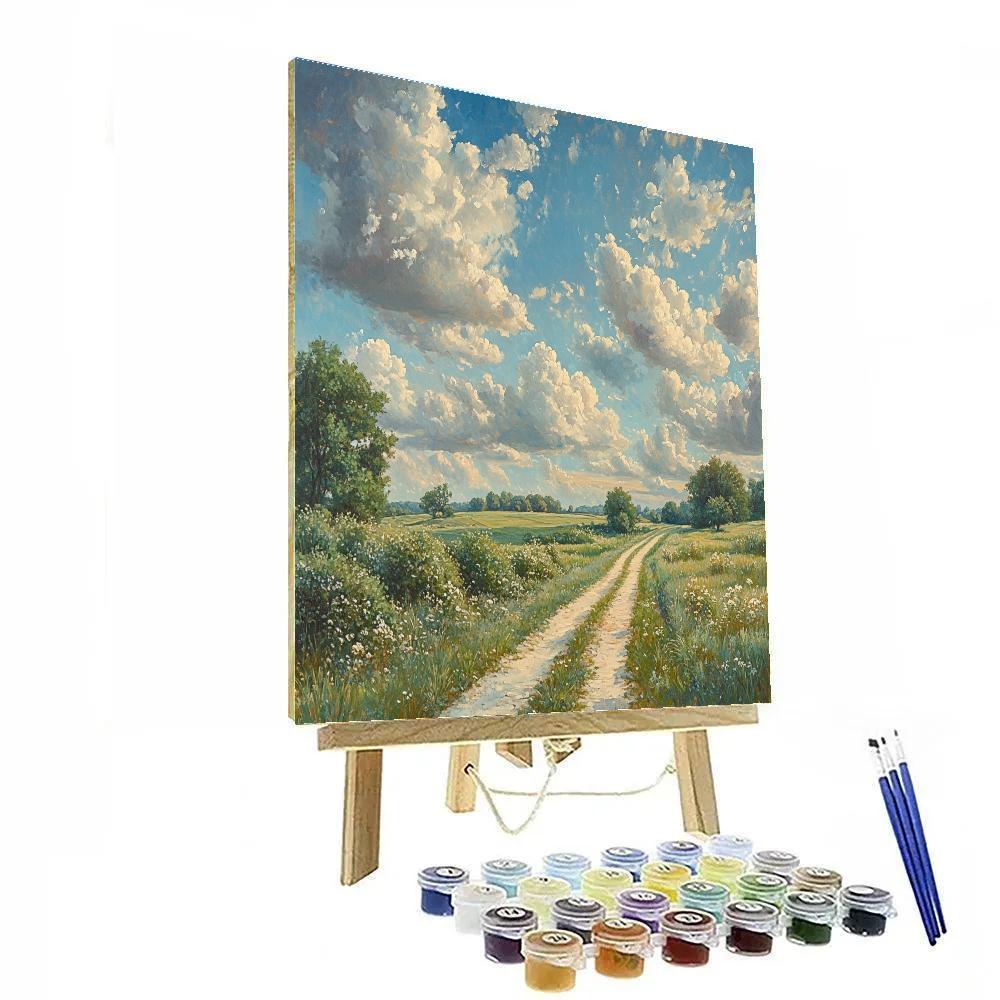 John Constable Inspired Country Lane paint by numbers
