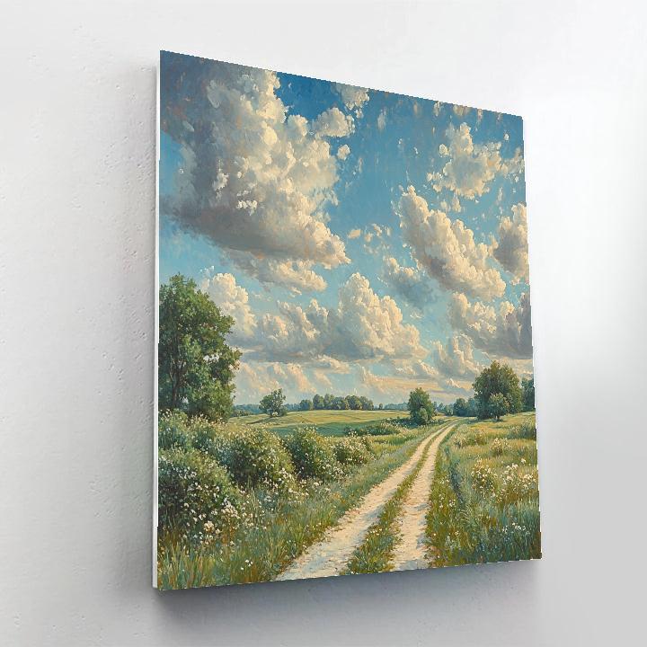 John Constable Inspired Country Lane paint by numbers