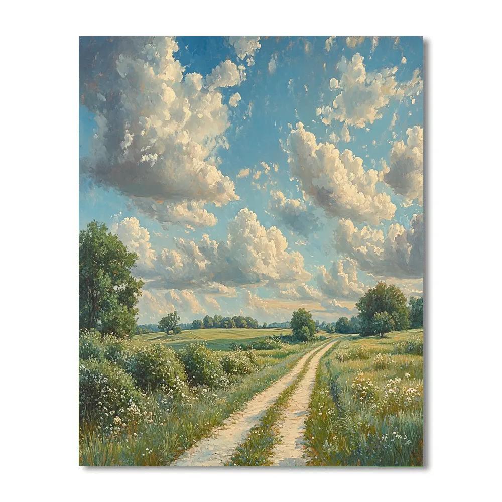 John Constable Inspired Country Lane paint by numbers