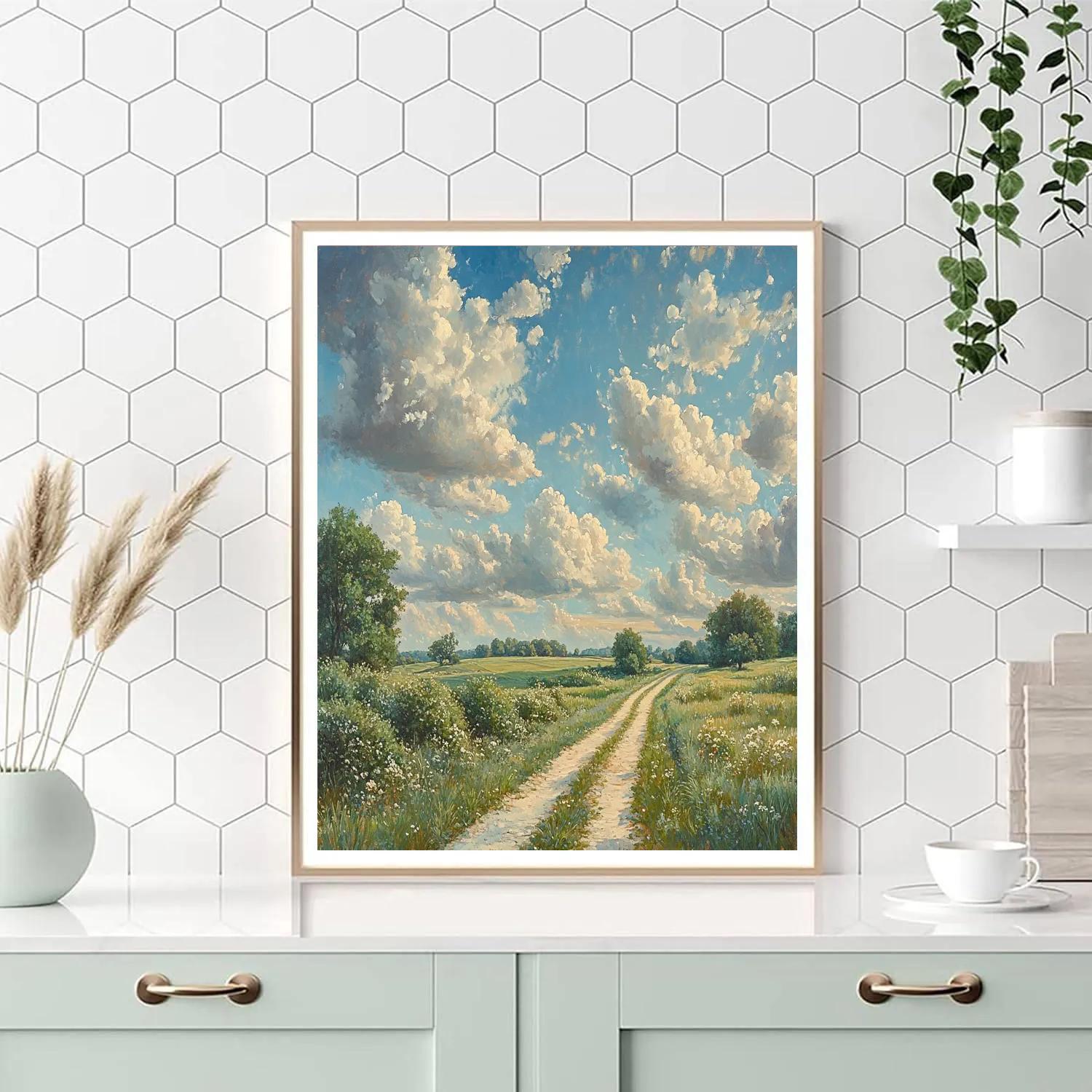 John Constable Inspired Country Lane paint by numbers